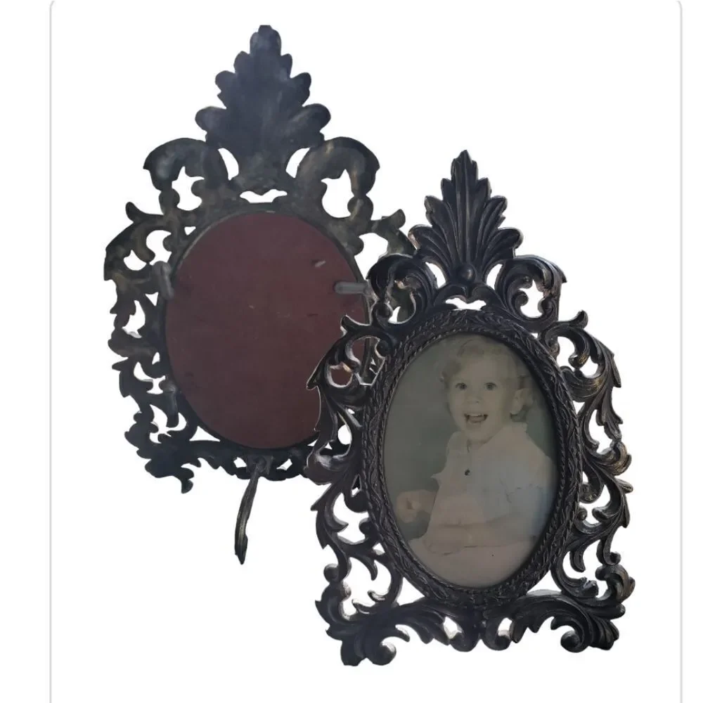 Antique Ornate Metal Picture Frame